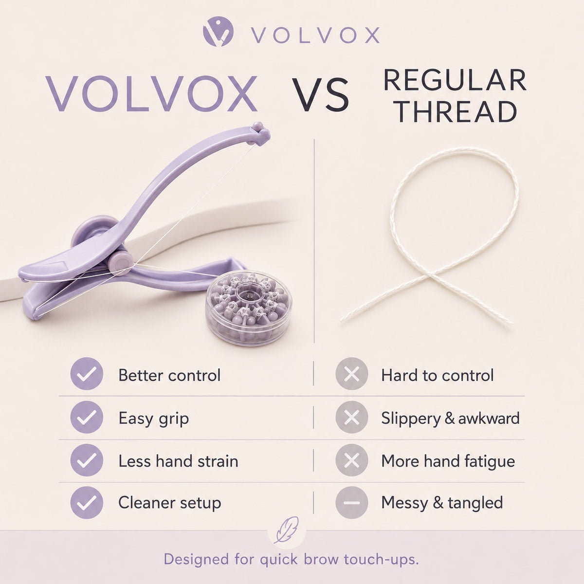 VOLVOX Precise Brow Threading Tool