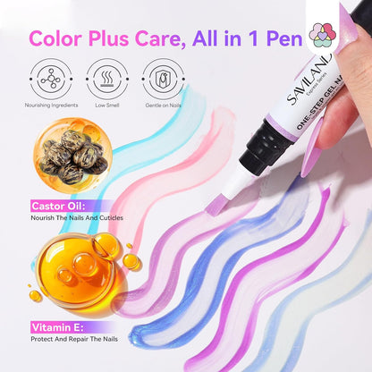 GlossPin™ — 5-in-1 Gel Nail Polish Pen 6 color set