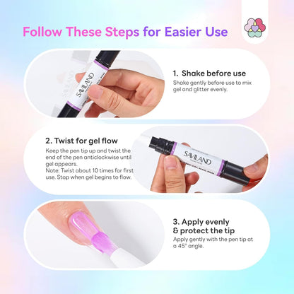 GlossPin™ — 5-in-1 Gel Nail Polish Pen 6 color set