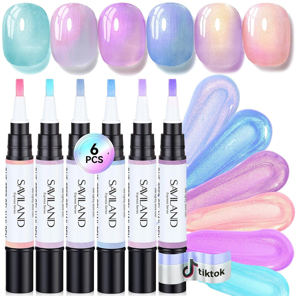 GlossPin™ — 5-in-1 Gel Nail Polish Pen 6 color set