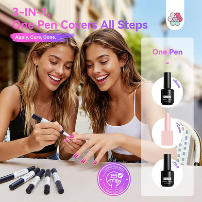 GlossPin™ — 5-in-1 Gel Nail Polish Pen 6 color set